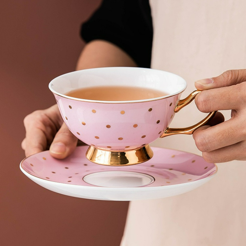 Mug Tea Coffee - Mug Kopi Keramik Warna Pink dengan