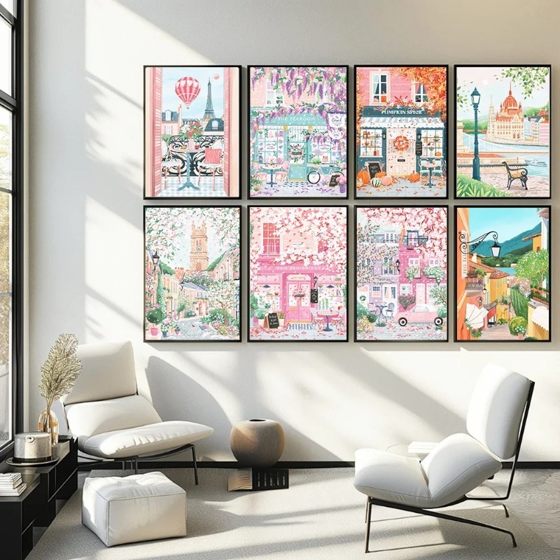 Coffee Tea Poster - Poster Perjalanan Paris London Hongaria dan