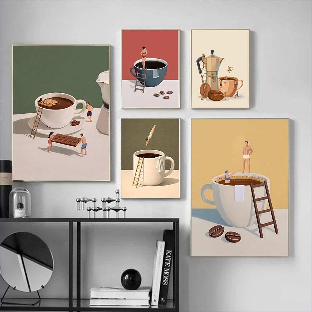 Coffee Tea Poster - 1 Buah Poster Pecinta Kopi Seni