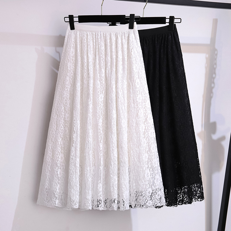 Coffee Plus Tea - Rok Setengah Panjang Renda Fashion Longgar