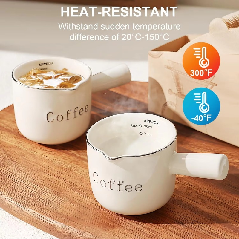 Coffee Tea With Milk - Cangkir Kopi Keramik Mini dengan Pegangan,