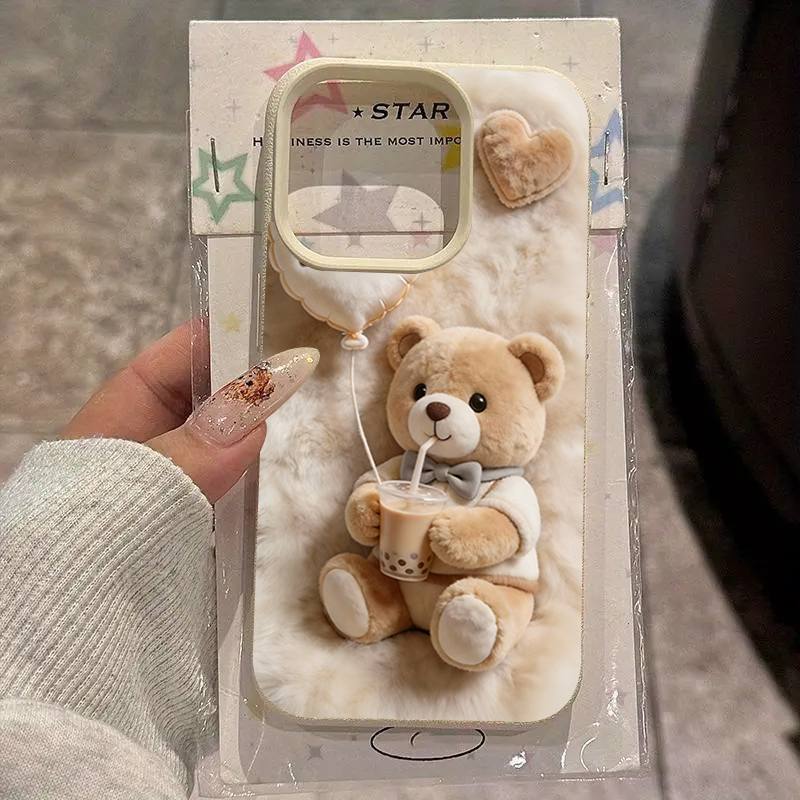 Coffee Plus Tea - Casing HP Motif Beruang Teh Susu
