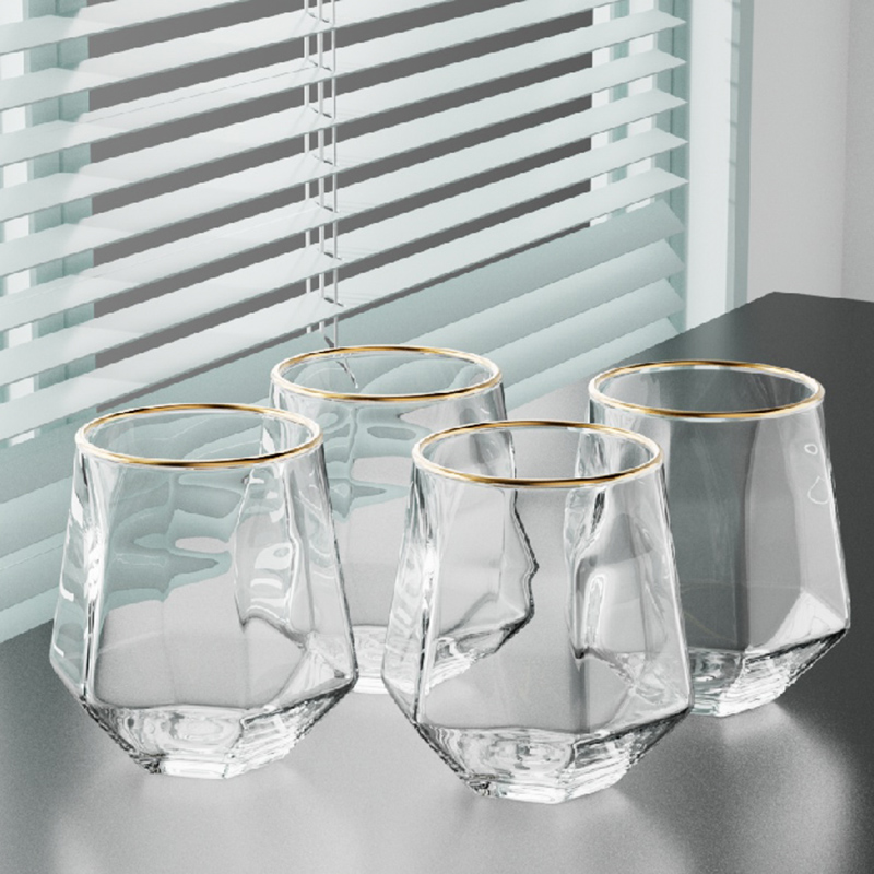 Coffee Tea Drinks - Set cangkir anggur segi enam 320ml