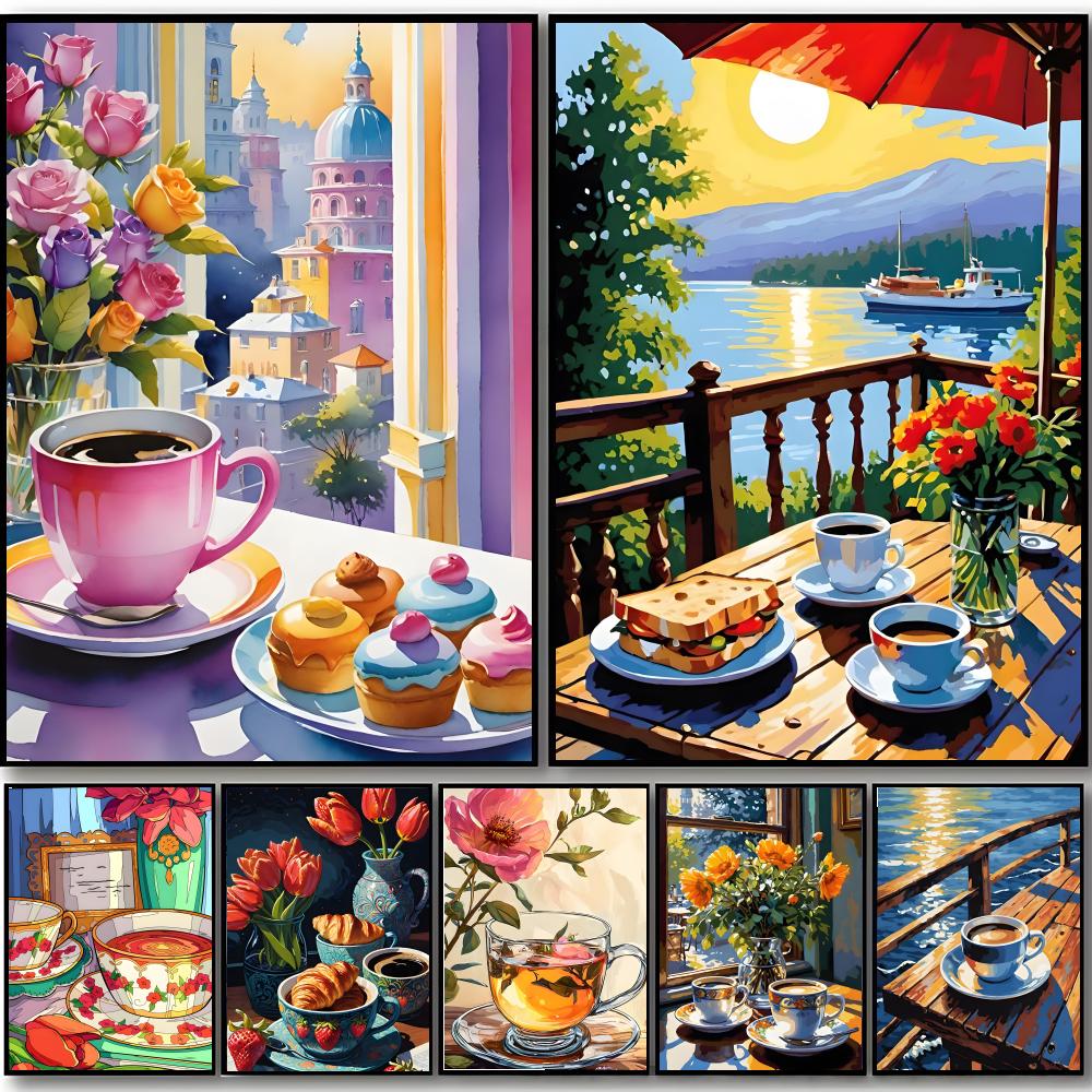 Coffee Tea Poster - Poster Cangkir Kopi Teh Sore yang