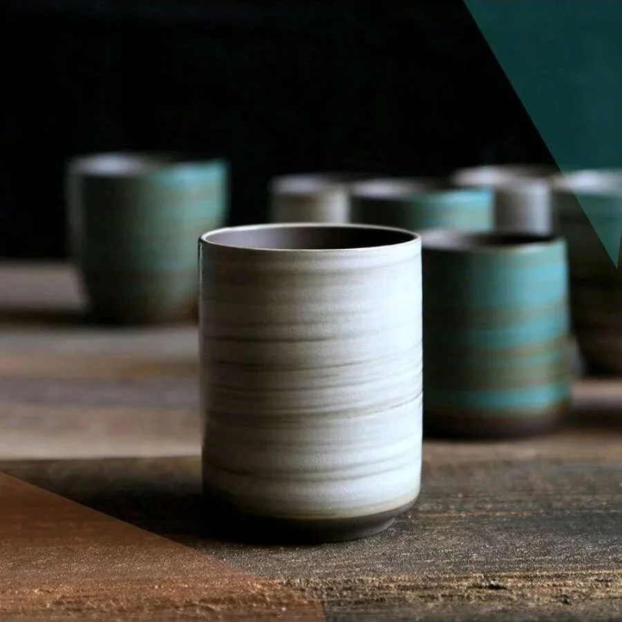 Coffee Tea Flask - Mug Stoneware Glasir Kresek Yang Dilukis