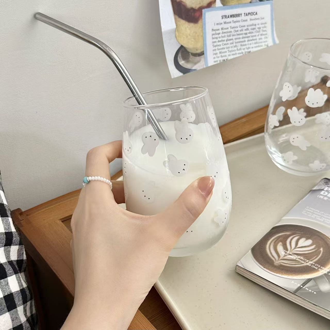 Gelas Kaca Bermotif Kelinci Mi - Mug Tea Coffee ulasan dan harga