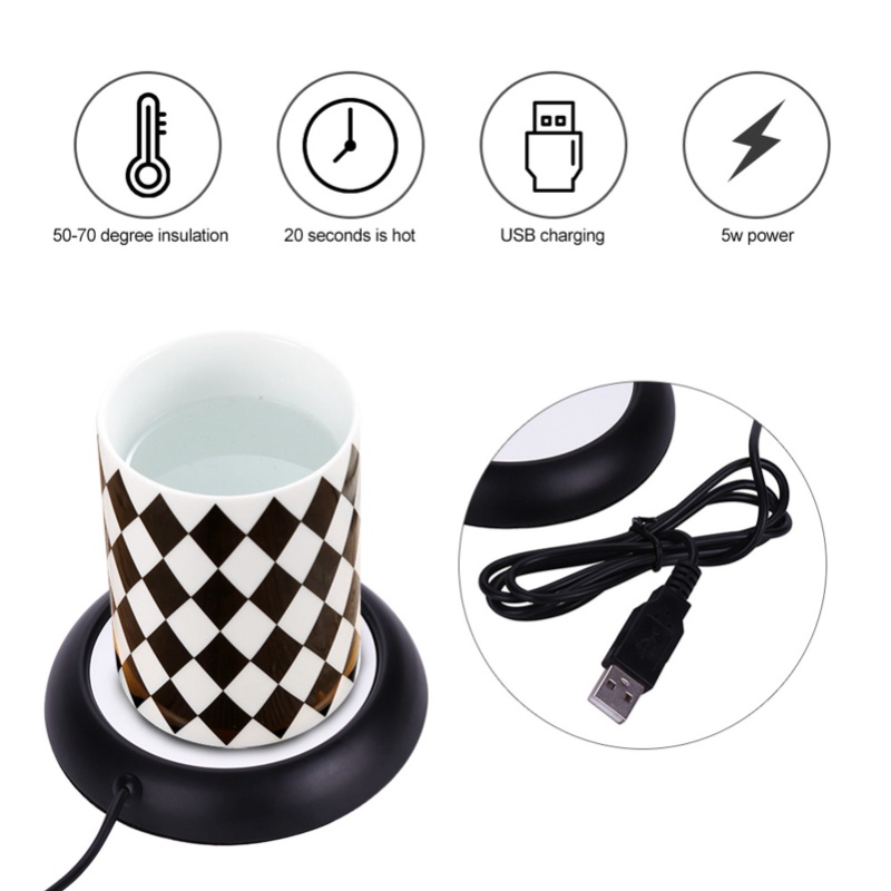 Alas Pemanas Cangkir USB Motif - Coffee Tea Warmer ulasan dan harga
