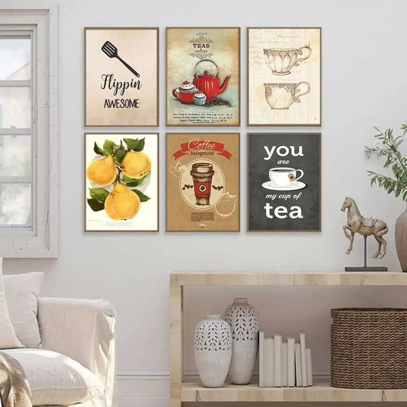 Poster dan Cetakan Vintage Kop - Coffee Tea Poster ulasan dan harga