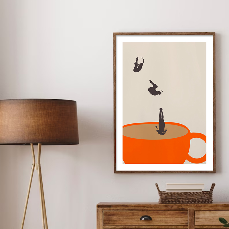 Lucu gadis kopi teh cangkir me - Coffee Tea Poster ulasan dan harga