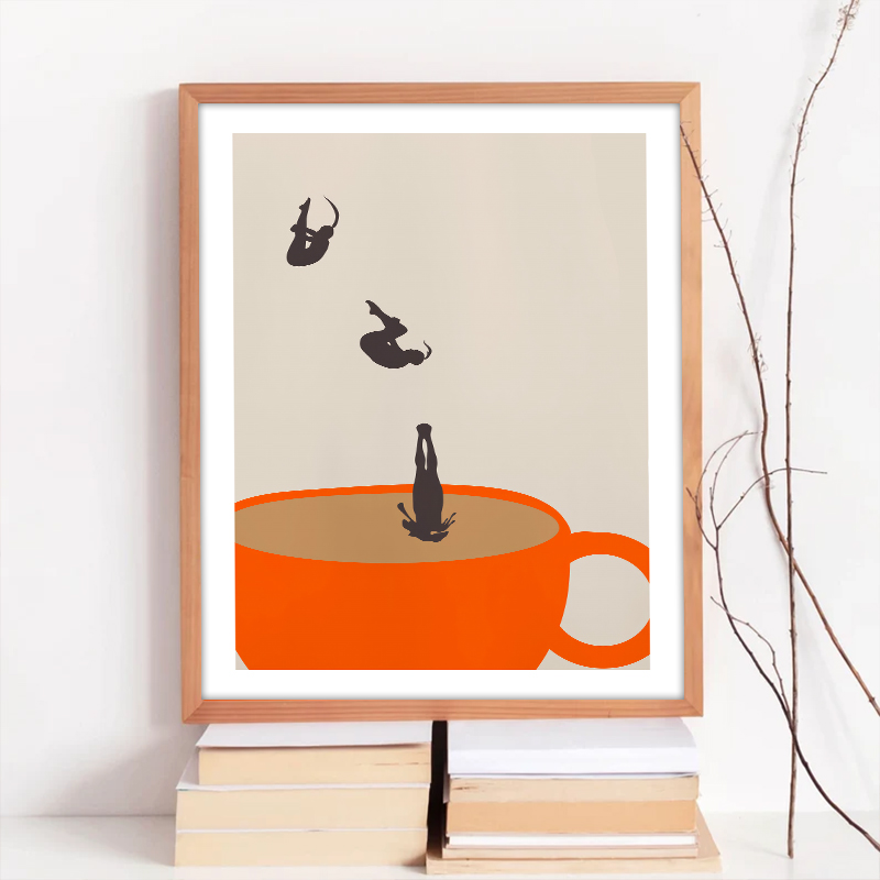 Lucu gadis kopi teh cangkir me - Coffee Tea Poster ulasan dan harga