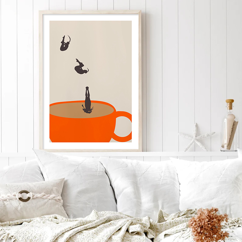 Lucu gadis kopi teh cangkir me - Coffee Tea Poster ulasan dan harga