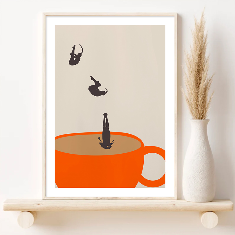 Lucu gadis kopi teh cangkir me - Coffee Tea Poster ulasan dan harga