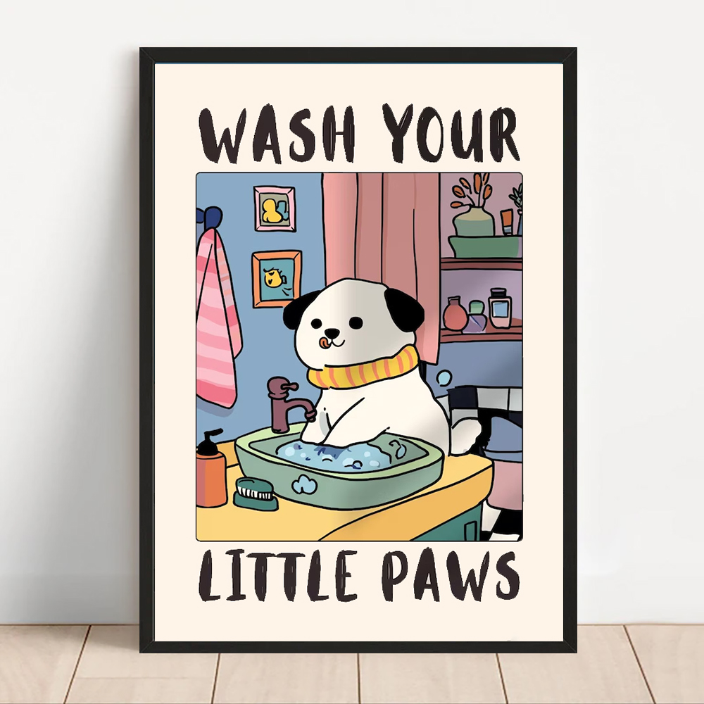 Poster Cetak Kanvas Hewan Lucu - Coffee Tea Poster ulasan dan harga