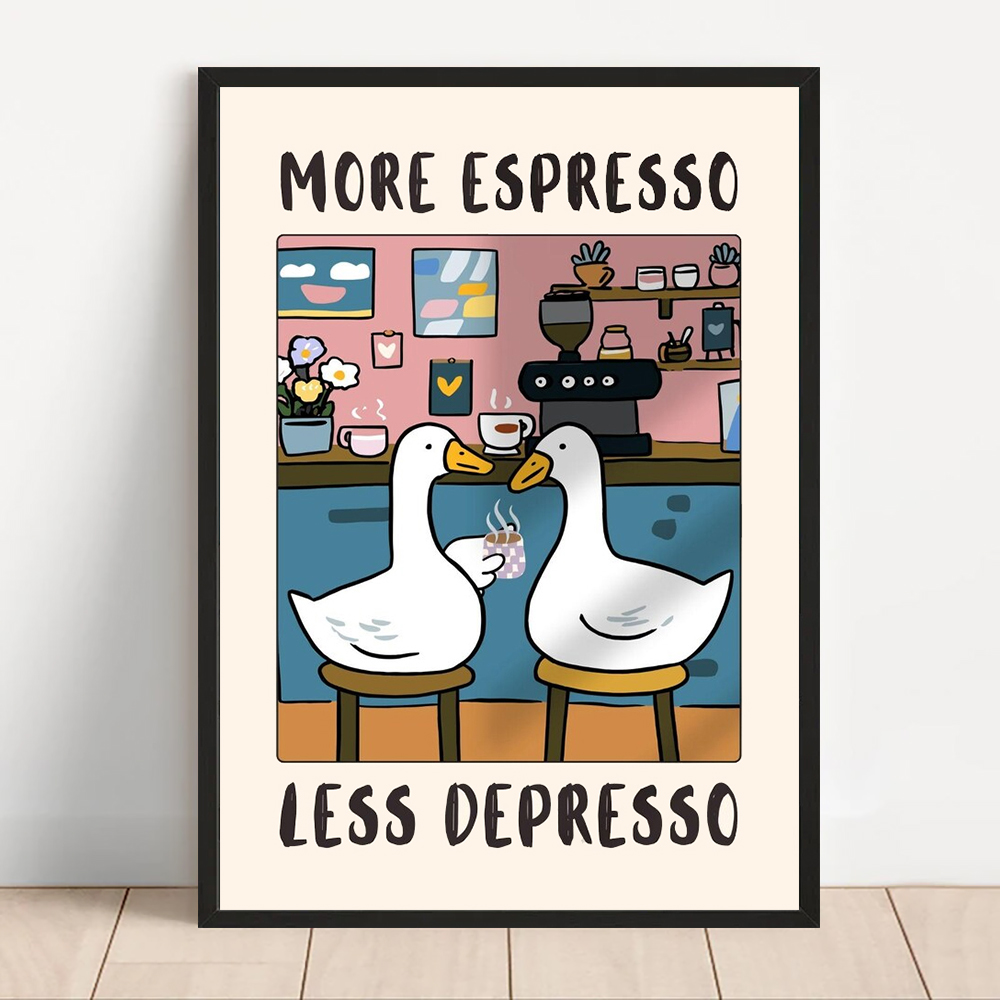 Poster Cetak Kanvas Hewan Lucu - Coffee Tea Poster ulasan dan harga