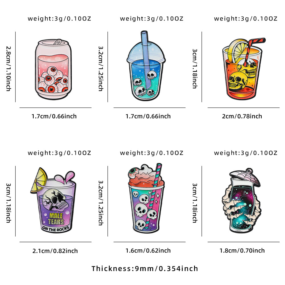 6 Buah Koleksi Pin Enamel Hall - Mug Tea Coffee ulasan dan harga