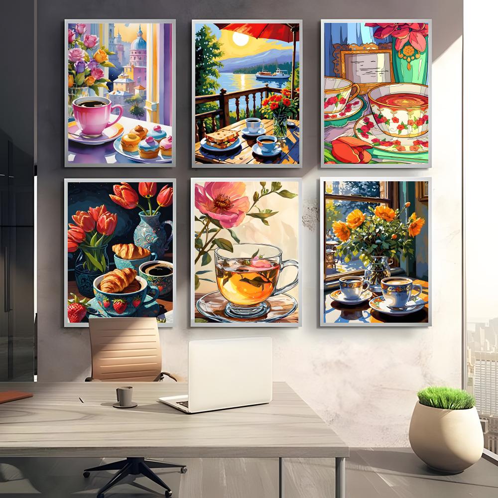 Poster Cangkir Kopi Teh Sore y - Coffee Tea Poster ulasan dan harga