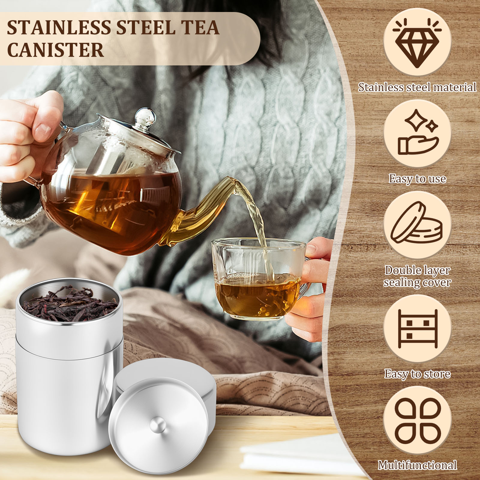 Kaleng Kaleng Daun Teh Baja Ta - Coffee Tea And Bean Leaf ulasan dan harga