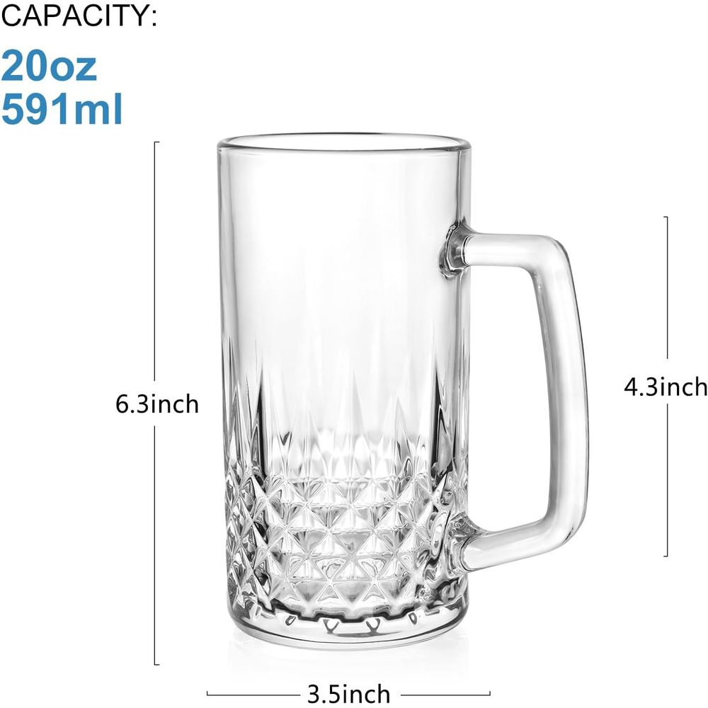 Set 4 Mug Kaca Tebal 20 oz, St - Mug Tea Coffee ulasan dan harga