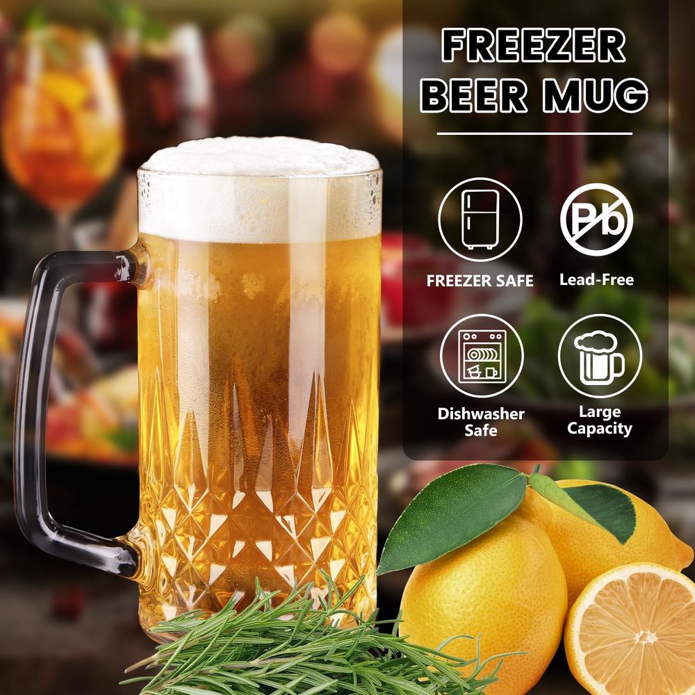 Set 4 Mug Kaca Tebal 20 oz, St - Mug Tea Coffee ulasan dan harga