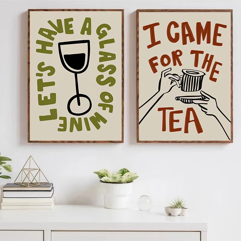 Lukisan kanvas Poster Retro ca - Coffee Tea Poster ulasan dan harga