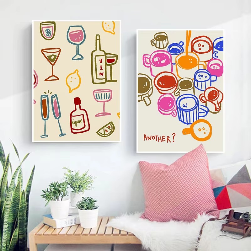 Lukisan kanvas Poster Retro ca - Coffee Tea Poster ulasan dan harga